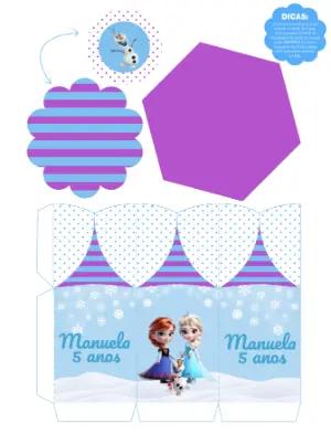 Centro de Mesa Frozen Editável para Aniversário Infantil