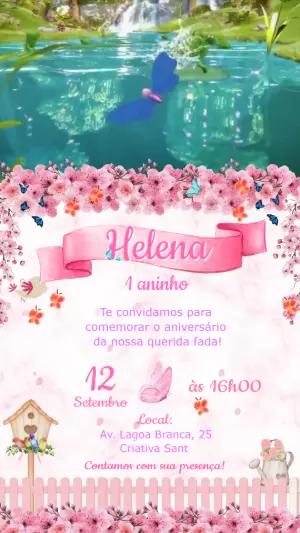 Convite Animado Aniversário Jardim Encantado das Fadas