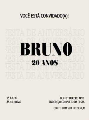 Convite de Aniversário Adulto Minimalista para Editar Online