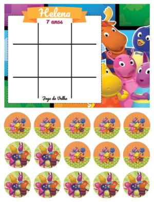 Lembrancinha Jogo da Velha Backyardigans Editável para Festa Infantil