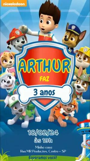 Vídeo Convite Animado Patrulha Canina para Editar