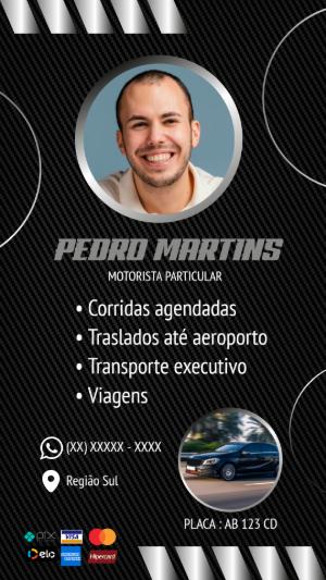 Cartão de Visita Motorista Particular Moderno para Editar Online