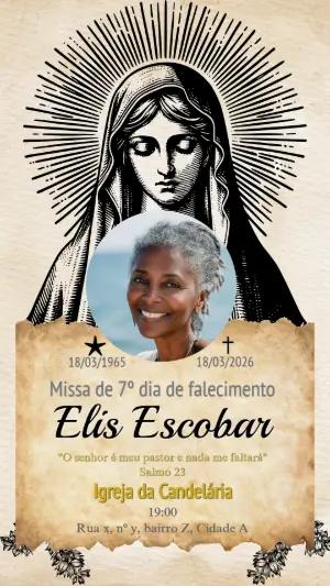Comunicado Missa de 7º Dia com Foto Nossa Senhora Editável