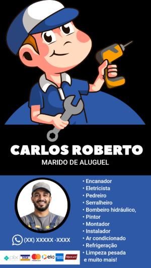 Cartão de Visita Marido de Aluguel Profissional para Editar