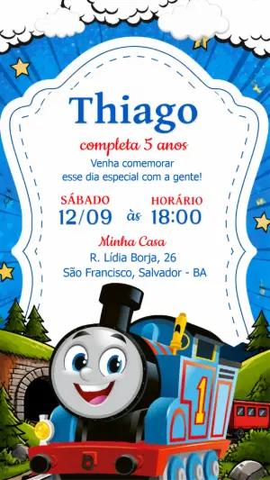 Convite de Aniversário Thomas e Seus Amigos para Editar