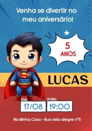Convite Aniversário Superman Baby para Editar Online