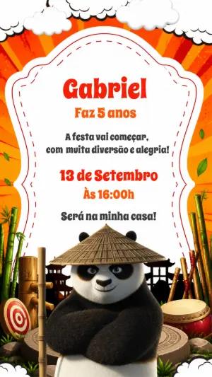 Convite de Aniversário Kung Fu Panda Editável