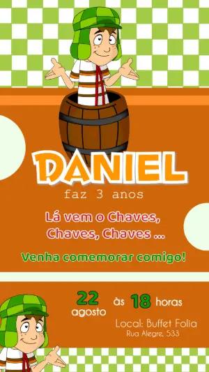 Convite Digital Aniversário do Chaves Modelo Editável