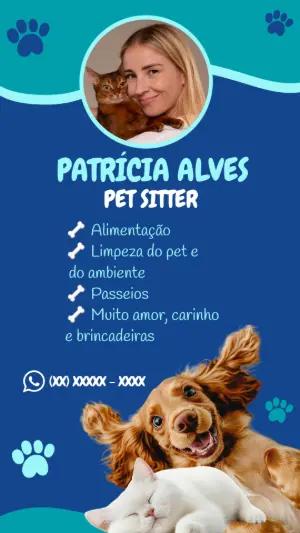 Cartão de Visita Pet Sitter com Foto para Editar Online