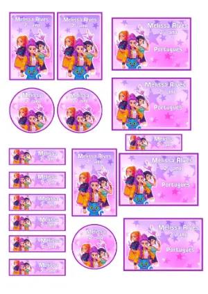 Kit de Etiquetas Escolares Meninas Mágicas Editável