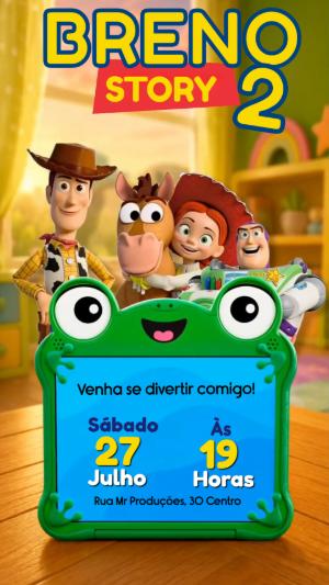 Vídeo Convite de Aniversário Toy Story: Modelo Animado Editável