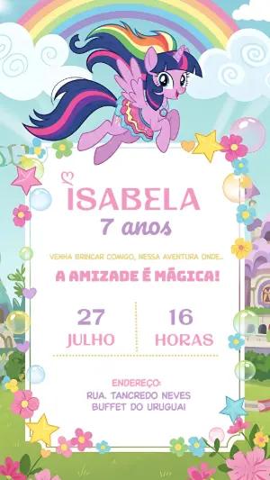 Convite de Aniversário My Little Pony para Editar Online