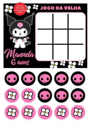 Jogo da Velha Kuromi para Aniversário para Editar Online
