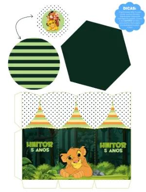 Centro de Mesa Rei Leão para Aniversário Infantil Editável