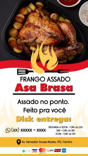 Flyer de Frango Assado para Delivery Editável Online
