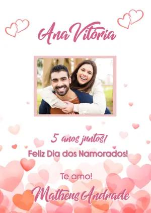 Cartão de Dia dos Namorados com Foto para Editar Online