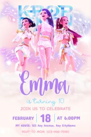 K-Pop Demon Hunter Birthday Invitation | Editable Digital Template