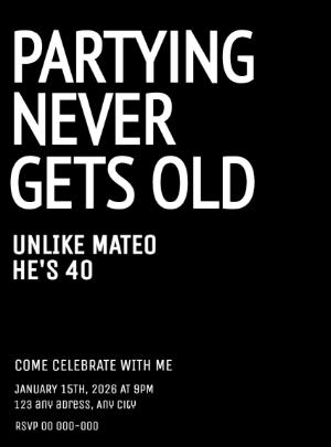 Minimalist Birthday Invitation Editable Template