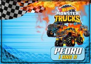 Capa de Caderno Hot Wheels Monster Trucks para Editar Online