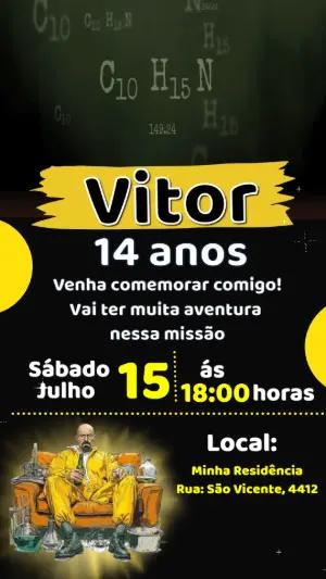Convite Animado de Aniversário Breaking Bad para Editar Online