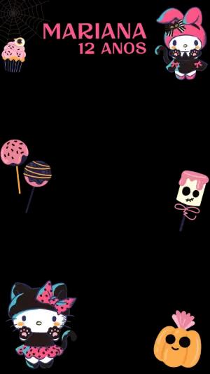 Moldura para Stories Halloween My Melody e Kuromy