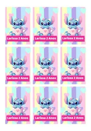 Tag Aniversário Stitch para Lembrancinha Editável Online