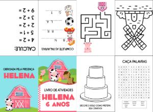 Livro de Atividades Fazendinha Rosa para Editar Online