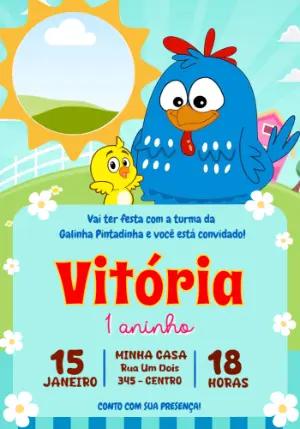 Convite Digital Infantil Galinha Pintadinha para Editar