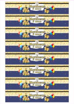 Rótulo de Aniversário Minions Editável Online para Imprimir