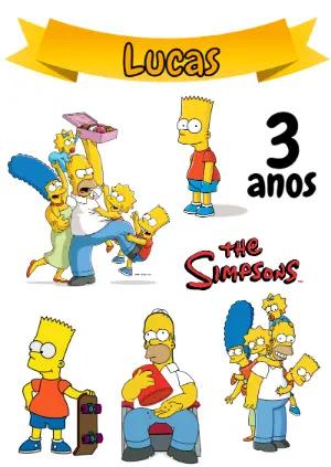 Topo de Bolo Aniversário Os Simpsons para Editar e Imprimir