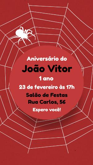 Convite Aniversário Homem Aranha para Editar Online