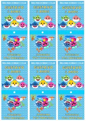 Capa para Pirulito Aniversário Baby Shark para Editar