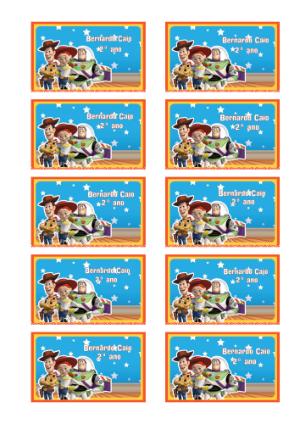 Etiqueta Escolar Toy Story Colorida para Editar e Imprimir