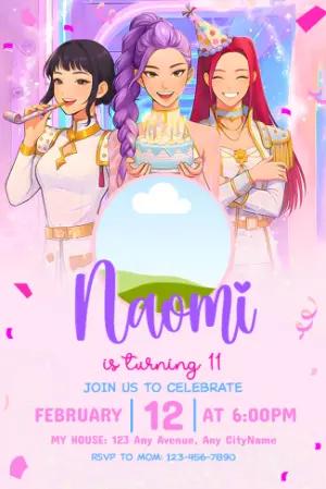 K-Pop Demon Hunter Birthday Invitation | Editable Template