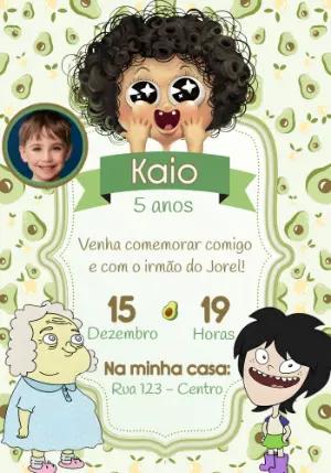 Convite Digital Festa Irmão do Jorel com Abacates Editável