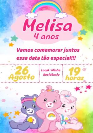 Convite Aniversário Ursinhos Carinhosos para Editar Online