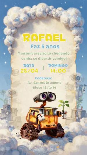 Convite aniversário Wall-e