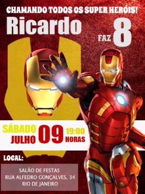 Convite de Aniversário Homem de Ferro para Editar Online