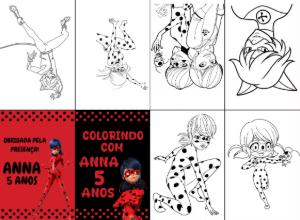 Livro de Colorir Ladybug Editável para Lembrancinha de Festa