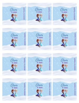 Adesivo para Bala Personalizada Frozen Editável para Lembrancinha