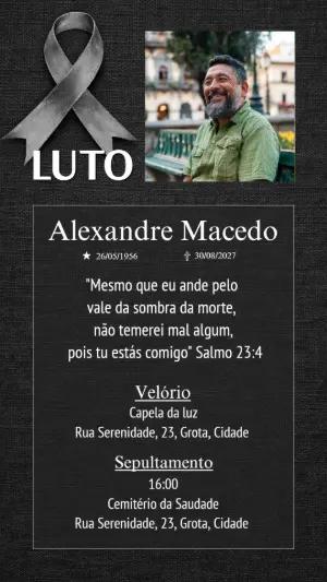 Nota de Falecimento Elegante com Foto para Editar