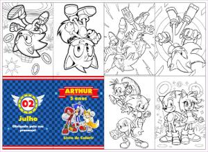 Lembrancinha Sonic: Livro de Colorir para Editar Online