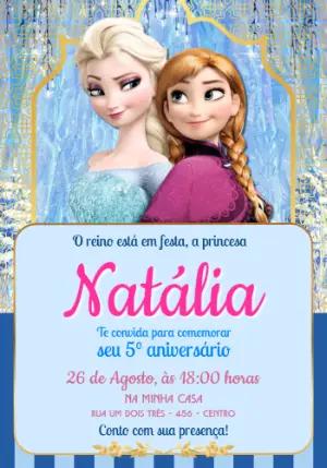 Convite Digital Frozen Aniversário da Princesa Editável