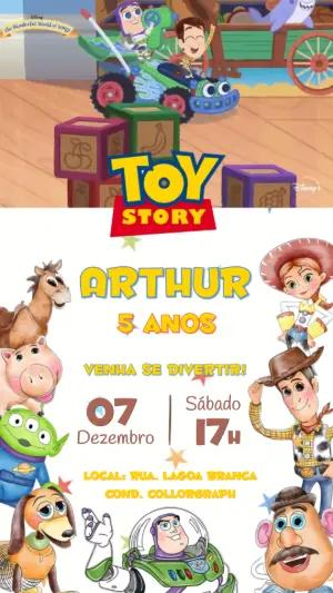 Convite Animado Toy Story para Aniversário Infantil Editável