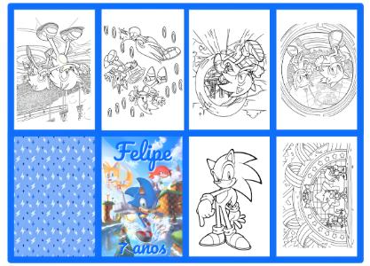 Mini Livro de Atividades Sonic com Desenhos para Colorir Editável