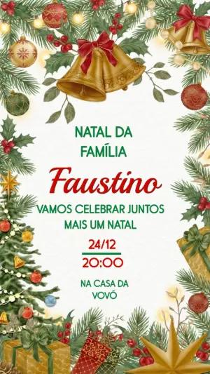 Convite de Natal Clássico com Aquarela para Editar Online