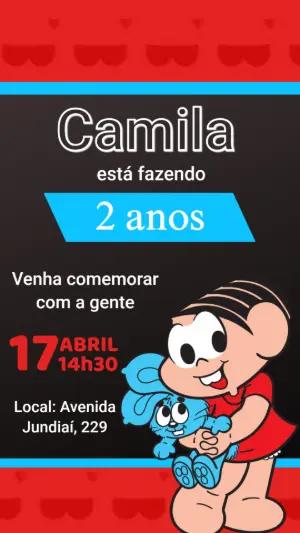 Convite de Aniversário Turma da Mônica para Editar Online