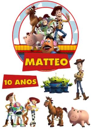 Topo de Bolo Toy Story Editável para Imprimir