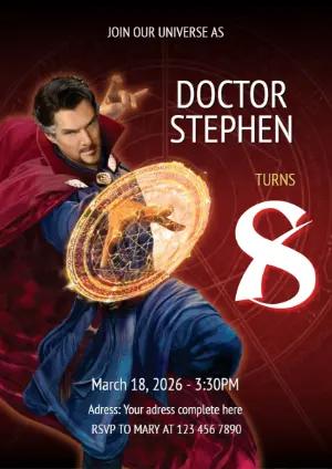 Doctor Strange Birthday Invitation | Editable Superhero Template