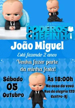 Convite Aniversário Poderoso Chefinho para Editar Online